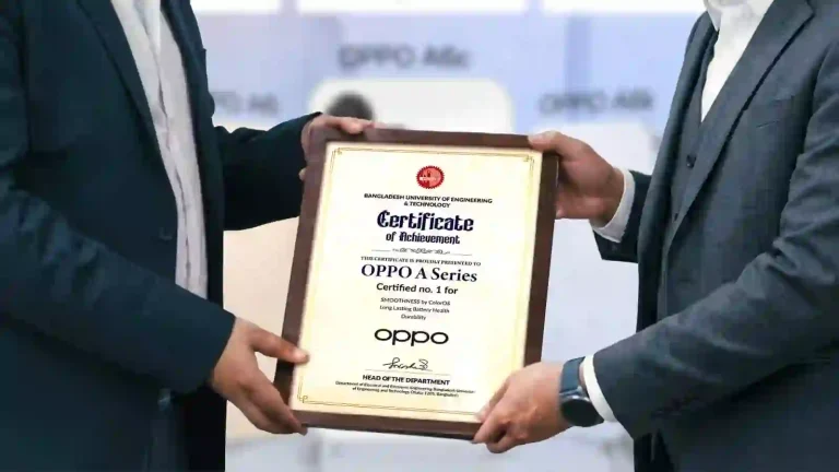 বুয়েটের স্বীকৃতি পেল অপো এ সিরিজ
