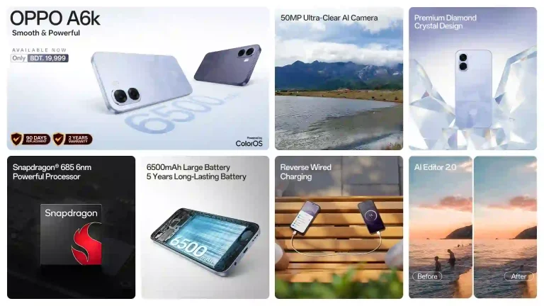 বৈশাখে ‘স্মুথনেস উইদাউট লিমিট’—অপো এ৬কে